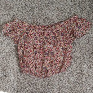 Xhilaration Brand Off the Shoulder Floral Crop Top Size M/Fits Size S